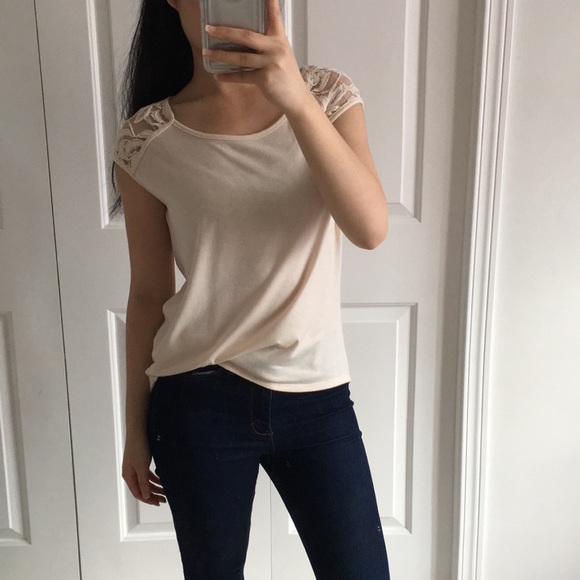 Lauter Brand - Cream Blouse With Lace Accents - Picture 2 of 8